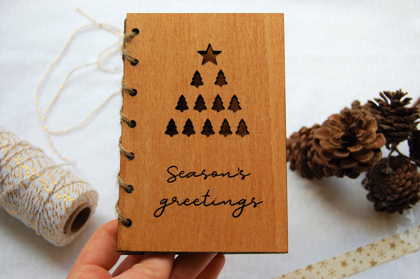 Wooden Christmas Card, Season's Greetings, Rustic Christmas Card, Xmas Card, Christmas Gift, Personalised Wooden Card, Xmas Gift, Xmas Decor