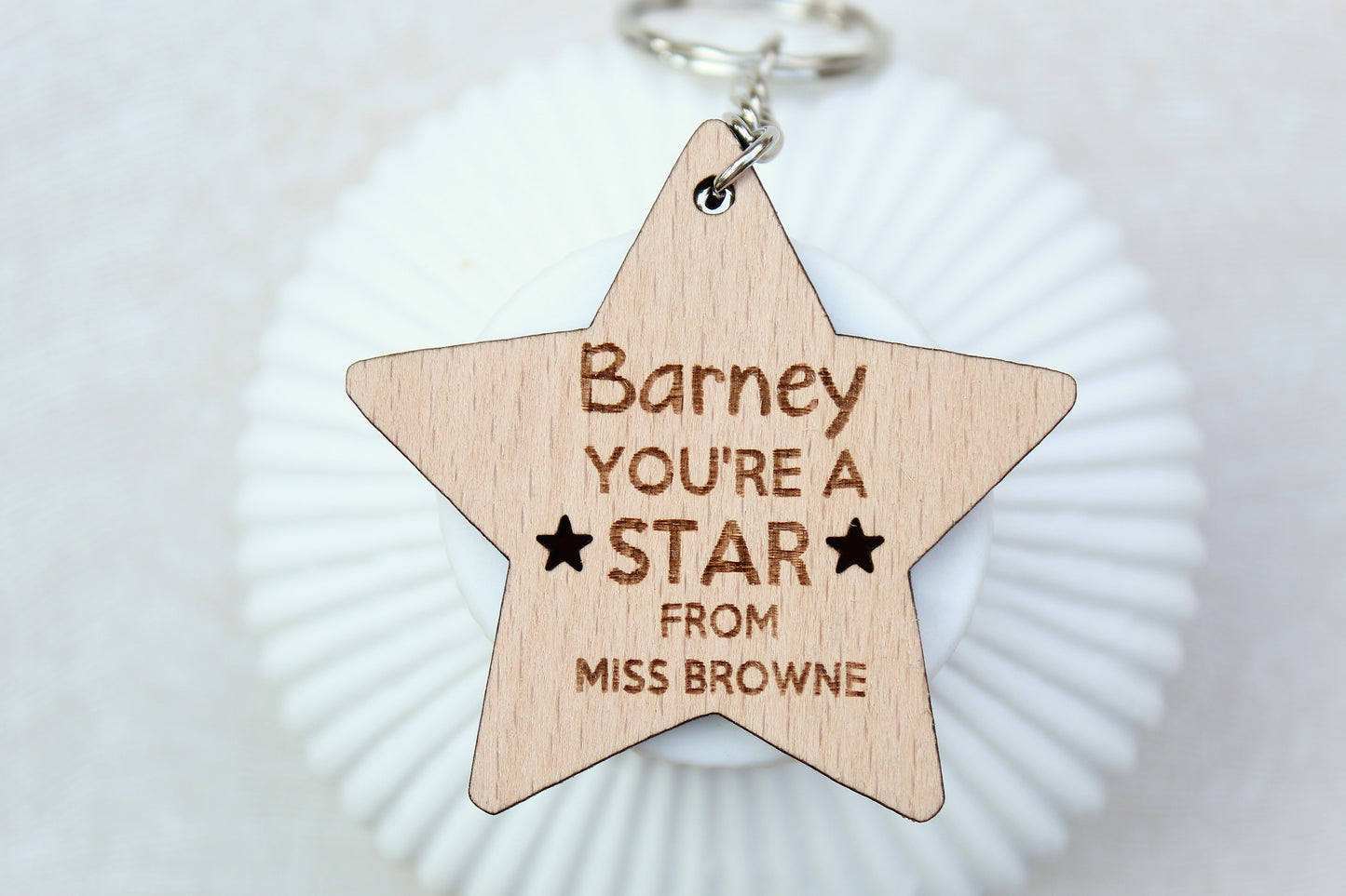 You're A Star / School Leaver Class of 2025 Star / Teacher Pupil Gift / Personalised Name Wooden Keyring / End of Term Gift / Gift From Teachers