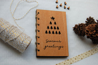 Wooden Christmas Card, Season's Greetings, Rustic Christmas Card, Xmas Card, Christmas Gift, Personalised Wooden Card, Xmas Gift, Xmas Decor