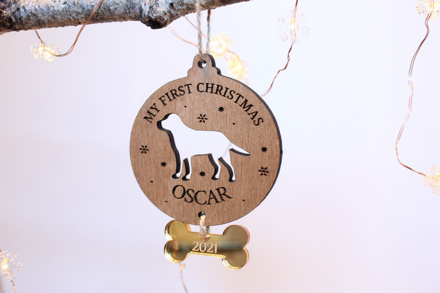 Personalised Dogs First Christmas Bauble, Christmas Ornament For Pets, Dog Christmas Gift, Puppy Christmas Decoration, Custom Dog Bauble