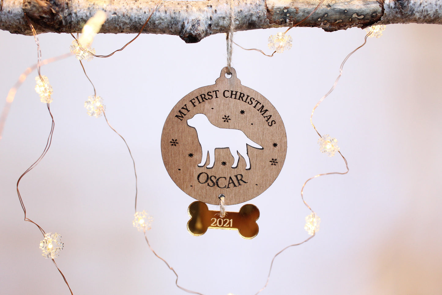 Personalised Dogs First Christmas Bauble, Christmas Ornament For Pets, Dog Christmas Gift, Puppy Christmas Decoration, Custom Dog Bauble