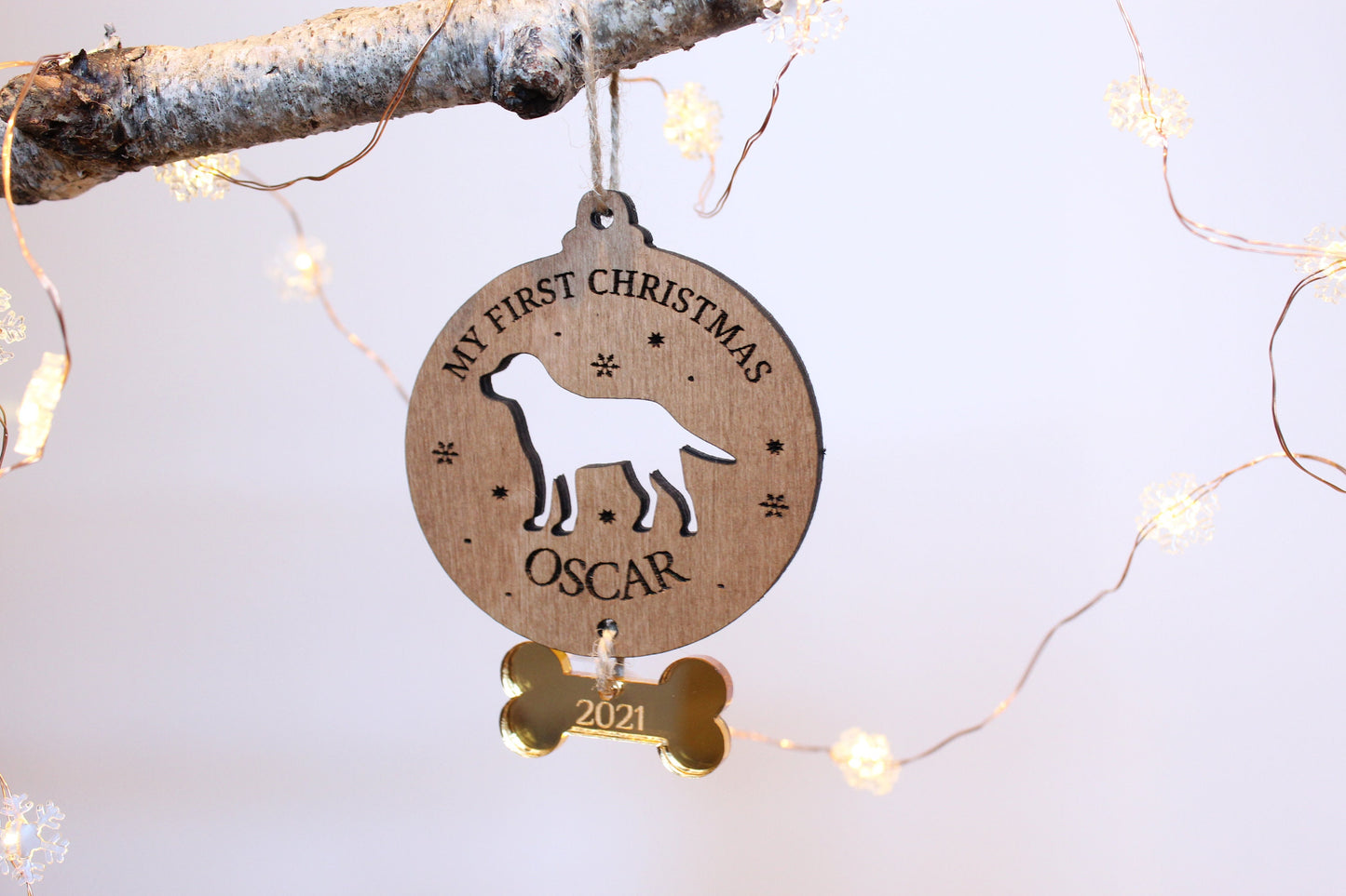 Personalised Dogs First Christmas Bauble, Christmas Ornament For Pets, Dog Christmas Gift, Puppy Christmas Decoration, Custom Dog Bauble