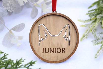 Cat Ear Ornament, Custom Cat Christmas Ornament, Cat Owner Gift, Christmas Tree Cat Ornament, Cat Lover Gift, Christmas Gift, Cat Mom Gifts