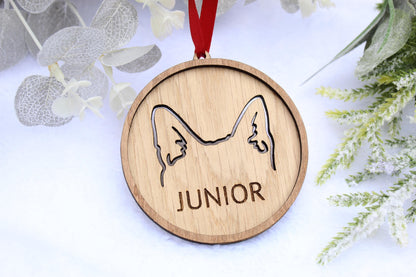 Cat Ear Ornament, Custom Cat Christmas Ornament, Cat Owner Gift, Christmas Tree Cat Ornament, Cat Lover Gift, Christmas Gift, Cat Mom Gifts